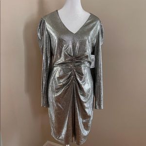 AQUA silver metallic dress